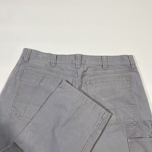 LL Bean Katahdin Iron Works Gray Pant Mens 40x34 Khaki Canvas Heavy Duty (40x32)